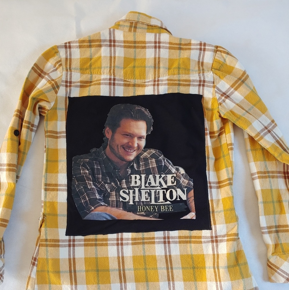 Blake Shelton upcycled flannel